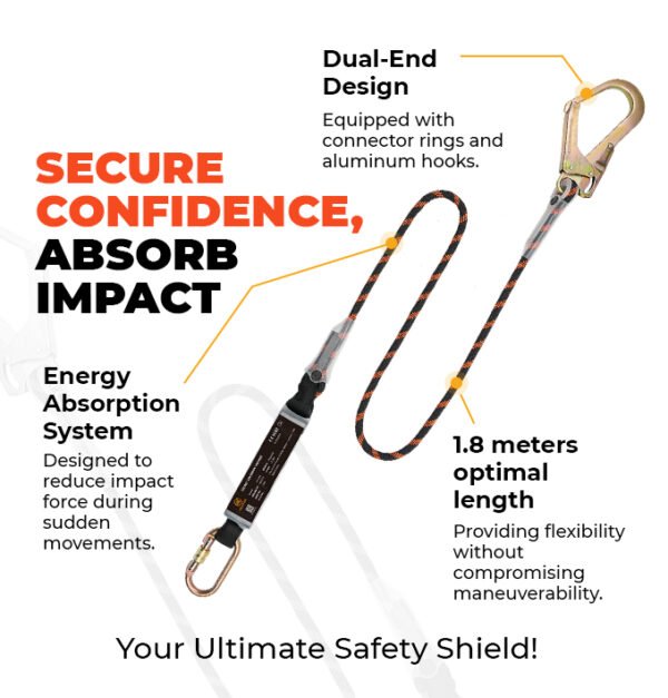 Single Leg Safety Lanyard 1.8m - Image 4